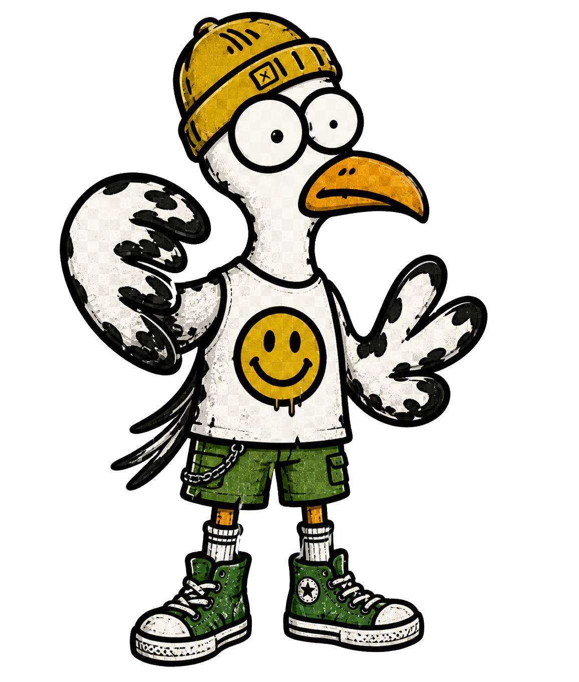 SQWARK seagull mascot character
